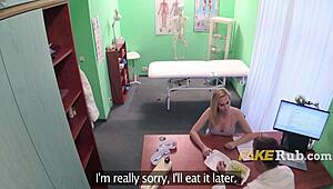 😏 big tits blonde delivers lunch then blows and fucks on desk 💦