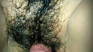 next door chubby wife and hubby go close-up with hairy pussy action