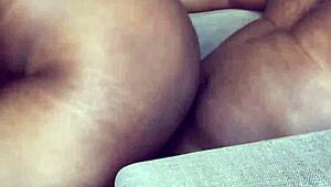 ebony ass shakes wildly in reverse cowgirl before wife returns