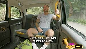 Redhead Brit in Fake Taxi RIDES Muscle Man's Cock Doggystyle Spooning!