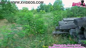 a cute german latina teen model gets pov fucked outdoors in the forest by amateur