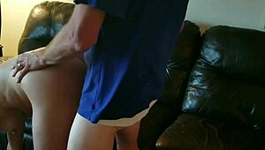 hot pussy from my wife's stripper sister gets fucked doggystyle bent over with cum on ass