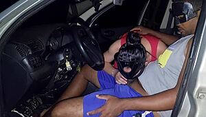 sexy latina wife drops to her knees taking cock deep in the wild forest