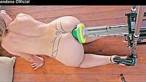 Huge Machine Dildo Destroys Ass In Heels