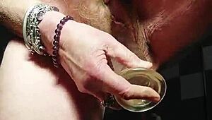 german granny slut fucks hairy beaver with huge dildo