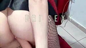 your personal slut dri sexy sucks and grinds dildo on tight pussy