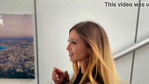 Cheating French Wife's Big Tits Bounce As She Fucks Cuckold On Hotel Balcony