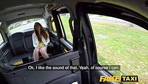 redhead hottie you sucking cock in this fake taxi fuck ride?