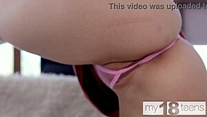 Cute Teen's Perfect Natural Body Teases Tight Pussy