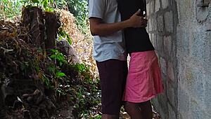 Sri Lankan Skinny Neighbor Fucks Outdoor Ass Raw?