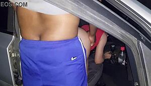 sexy latina wife drops to her knees taking cock deep in the wild forest