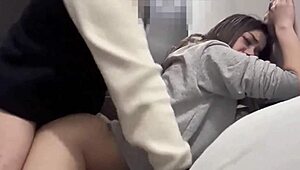 roommate's skinny 18yo tight pussy destroys hard cock raw!