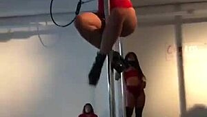 diosa argenta does a sexy pole dance strip in the hospital undressing for her patient