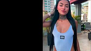 Beautiful Tattoo Latina Skinny Slut's Pussy Stretched by BWC in First Casting with Facial Cumshot