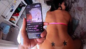 He pounds my tight asshole gaping live on webcam chat cum tits