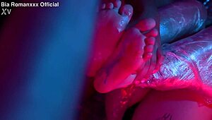barefoot bound babe endures foot worship tickling with vibrator