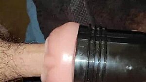 Fleshlight stroke teases massive cock cumshot voyeur anal edge session