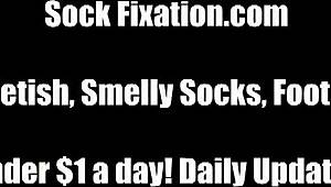 check out how cute my feet look stuffed in these sexy socks for you