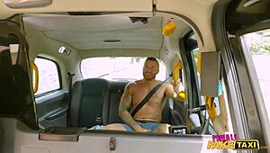 Redhead Brit in Fake Taxi RIDES Muscle Man's Cock Doggystyle Spooning!