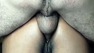 slut gulps cum from assfucking creampie anal whore tattooed tight ass