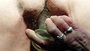 german granny slut fucks hairy beaver with huge dildo