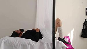 perverted gynecologist doctor fingers and fucks latina patient's big ass