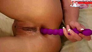 whoa sexy kiss rams huge toys in trained anus on webcam!!