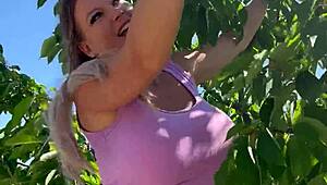 cherry surprise turns lenushka doll into squirting wet mess outdoors
