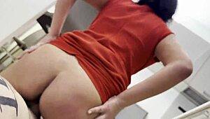 what if mature teacher bent over kitchen counter for horny stud's ride?