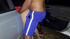 sexy latina wife drops to her knees taking cock deep in the wild forest
