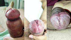 dude check my tiny foreskin dick jerks and her teen pussy squirts hard on tits cuckold humiliation