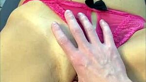 mature lady's swollen pussy gapes from deep fisting and fingering closeup