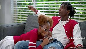 wanna see tutor pounding black teen stepsibs lacey london moaning orgasming interracial science lesson?