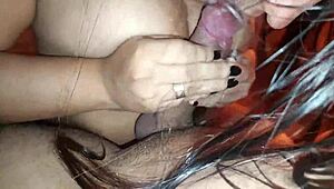 my huge tits stroke him dry till my mouth swallows every drop of his cum right?