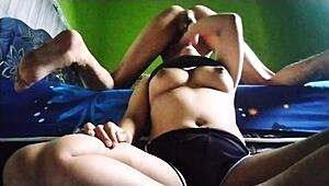 amateur girlfriend's quick homemade blowjob tease