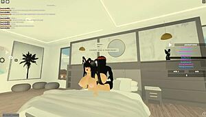 roblox slut deepthroats monster cock then rides doggystyle