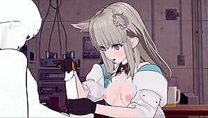 arknights endfield perlica sneaks into wojak supervisor's bedroom for secret group banging and anal creampie