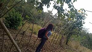 i crave dick in the jungle as stepmom's slut fucking outdoors