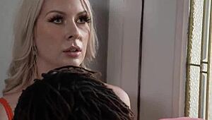 Sydney Paige Sucks Jay Bangher's Thick Black Cock Doorway Deepthroat