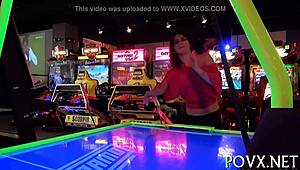 Barely legal Euro teen roughly sucks old cock before hardcore titty fuck session