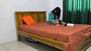 MILF Masturbates with Dildo as Husband Comes Home Exhausted