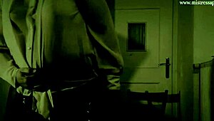 hey mistress april owns her bound latex slave with electro domination