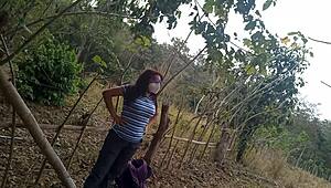 i crave dick in the jungle as stepmom's slut fucking outdoors