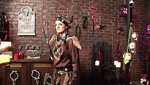 wanna see this big tits cosplay slut ride cock in bondage heels? 😏