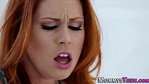 redhead stepmom gets fingered hard in taboo milf threesome