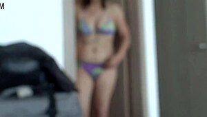at the beach my stepson stares at my bikini body and jerks off nonstop watching me