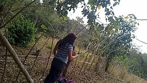 i crave dick in the jungle as stepmom's slut fucking outdoors