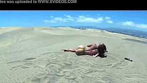 sasha bikeeva teases ass in micro-bikini at maspalomas dunes 🌴🍑