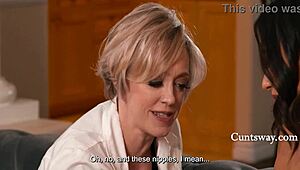 busty stepmom dee williams eases kimmy kimm's tiny asian tits worry with scissoring and squirting licks