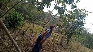 i crave dick in the jungle as stepmom's slut fucking outdoors